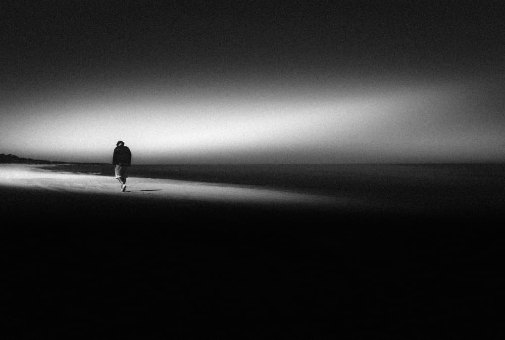 Solitary Beach Walk by Monika Zemojtel — canvas wall art