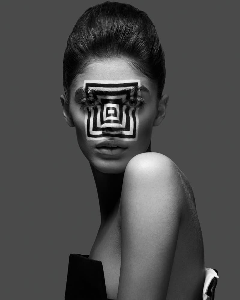 Mysterious Geometric Portrait by Ali Sahebi — canvas wall art