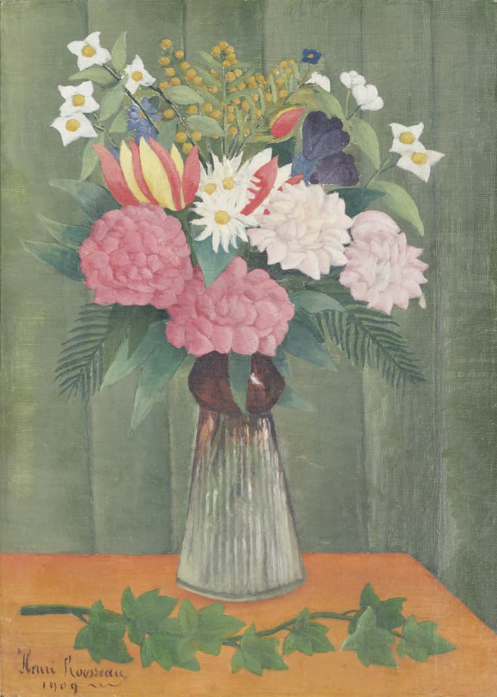 Flowers In a Vase by Henri Rousseau — canvas wall art
