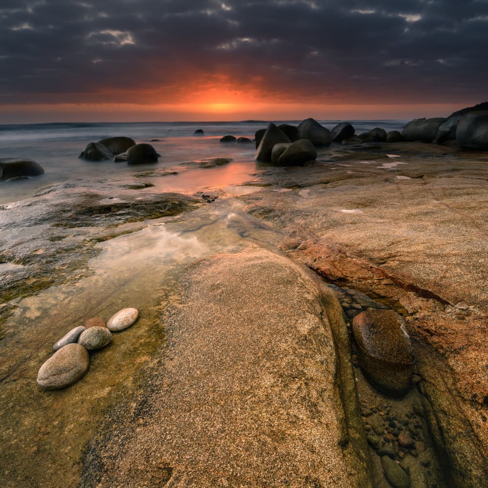 Golden Coastal Sunset by Franco Ameli — canvas wall art