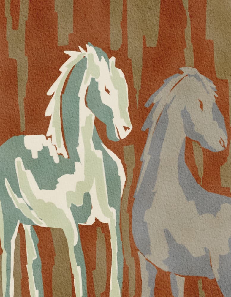 Abstract Forest Horses