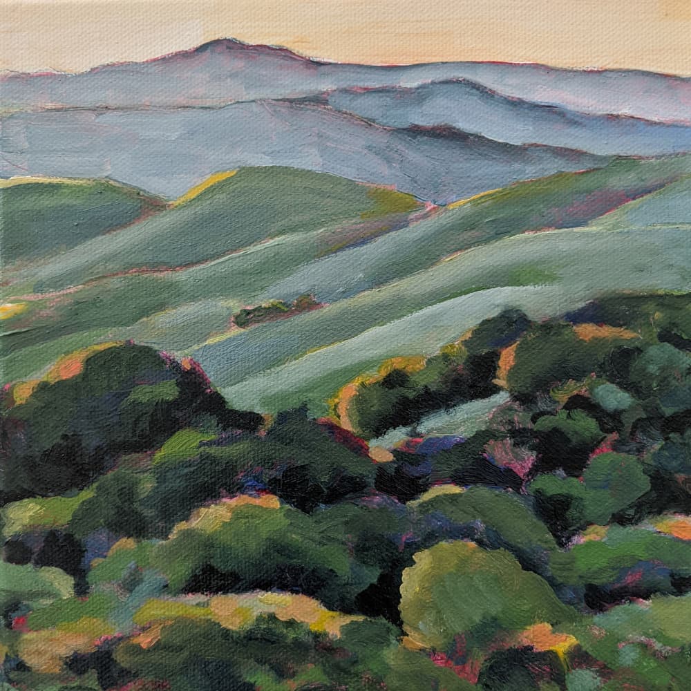 Rolling Hills Golden Light by Claire Whitehead — canvas wall art