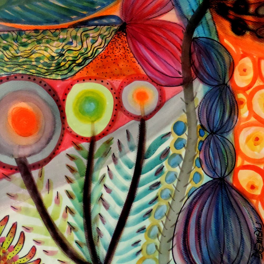 Vibrant Abstract Garden by Sylvie Demers — canvas wall art