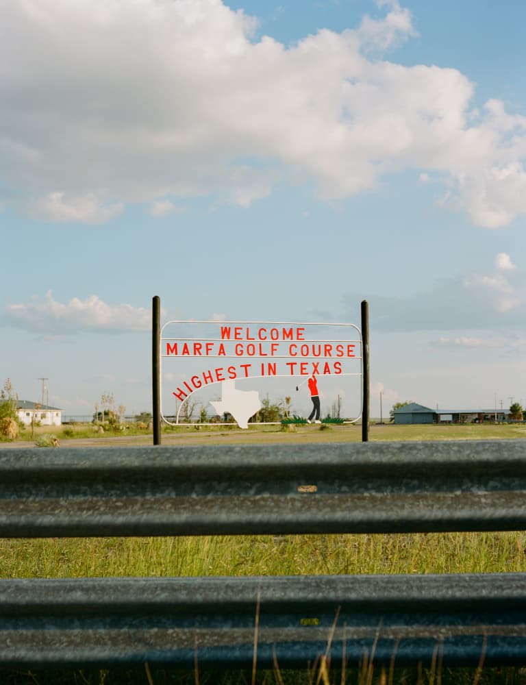 Marfa Golf Course Welcome by Bethany Young — canvas wall art