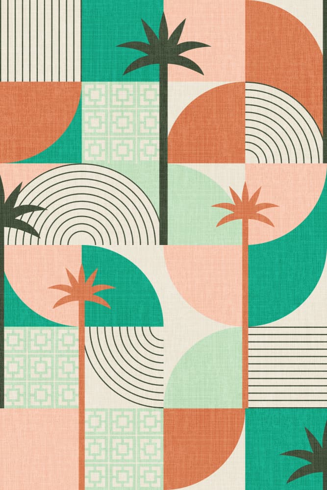 Mid-Century Palm Pattern by Alexandra Weise — canvas wall art
