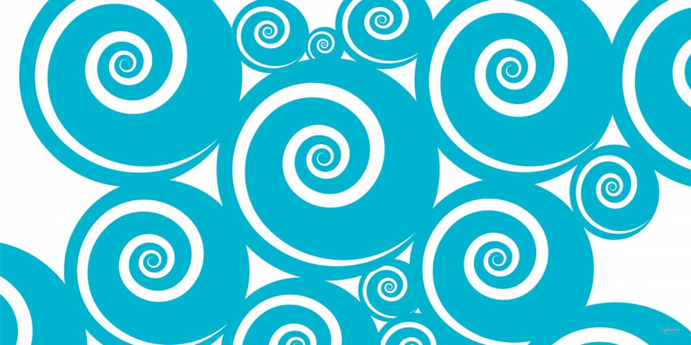 Abstract Teal Spirals by Sue Skellern — canvas wall art
