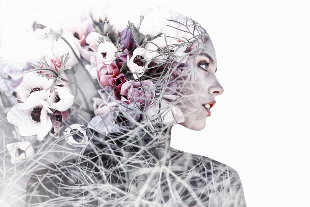 Ethereal Floral Portrait by Emel Sefer — canvas wall art