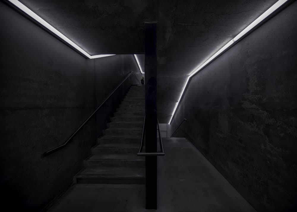 Dark Illuminated Stairs by Maurits De Groen — canvas wall art