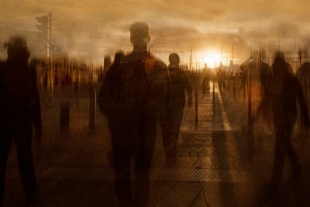 Golden Hour Crowd by Ekkachai Khemkum — canvas wall art