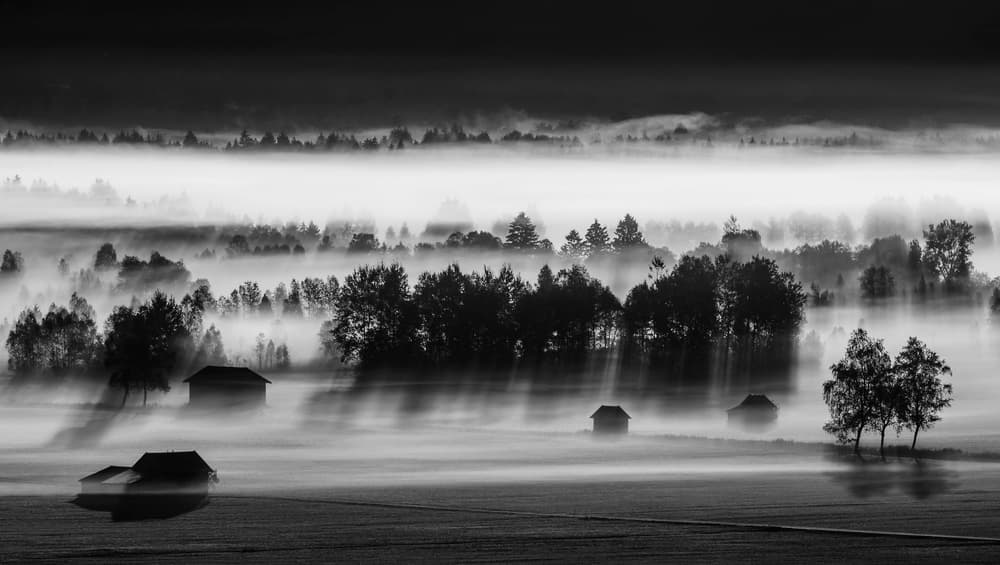Misty Countryside Sunbeams by Nina Pauli — canvas wall art