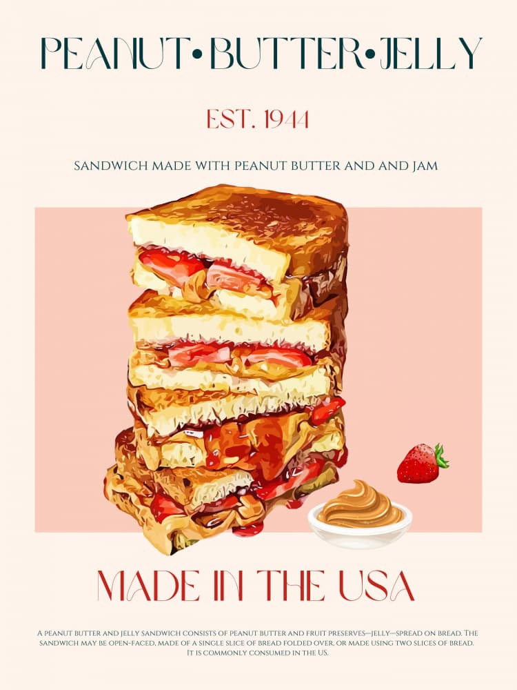 Classic PB&J Stack by Nazma Khokhar — canvas wall art