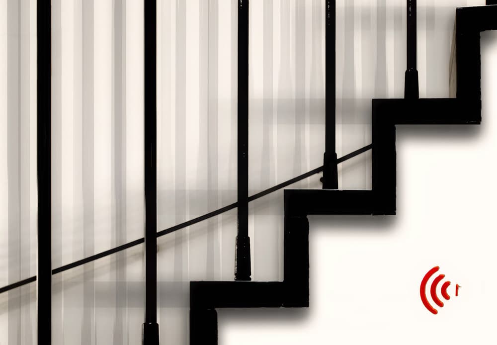 Geometric Staircase Lines by Henk van Maastricht — canvas wall art