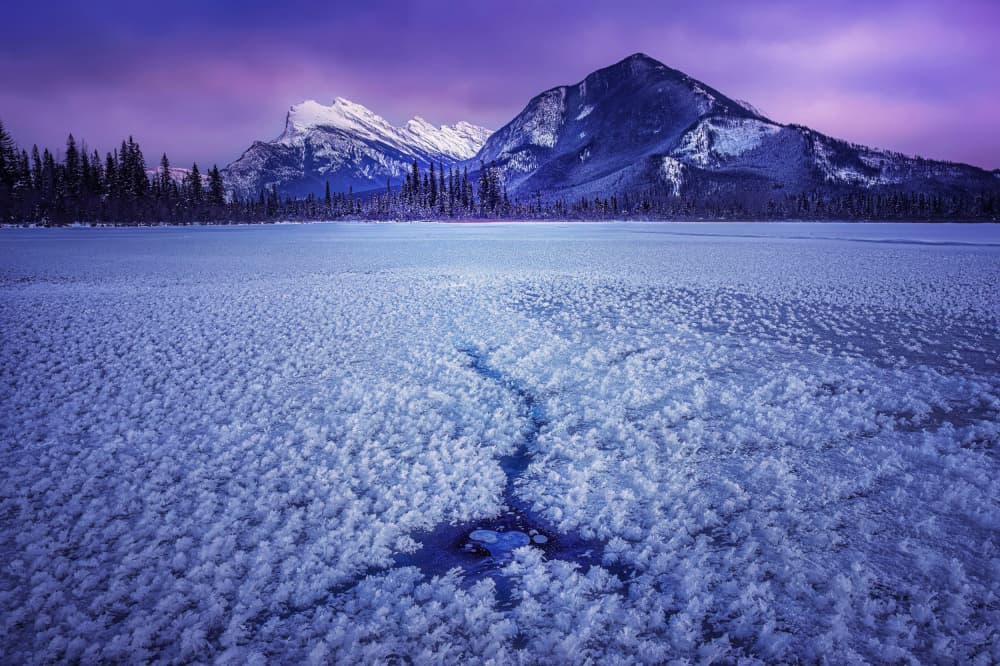 Frosted Winter Mountains by Lisa Zhang — canvas wall art