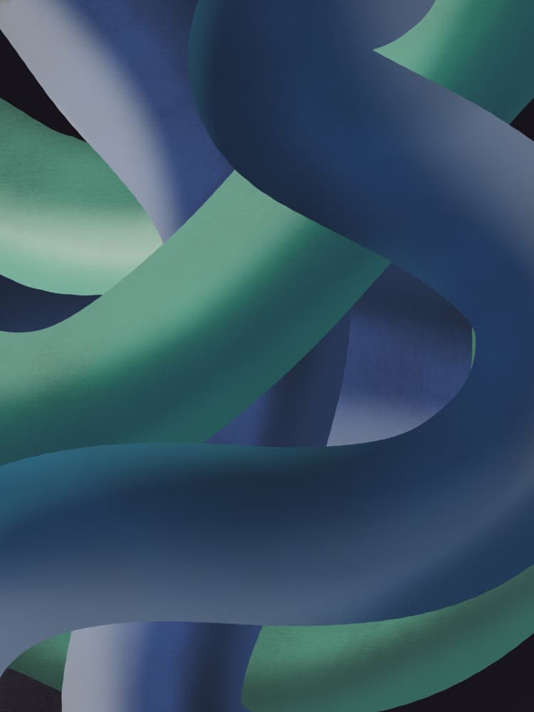 Flowing Blue Green Abstract by Little Dean — canvas wall art