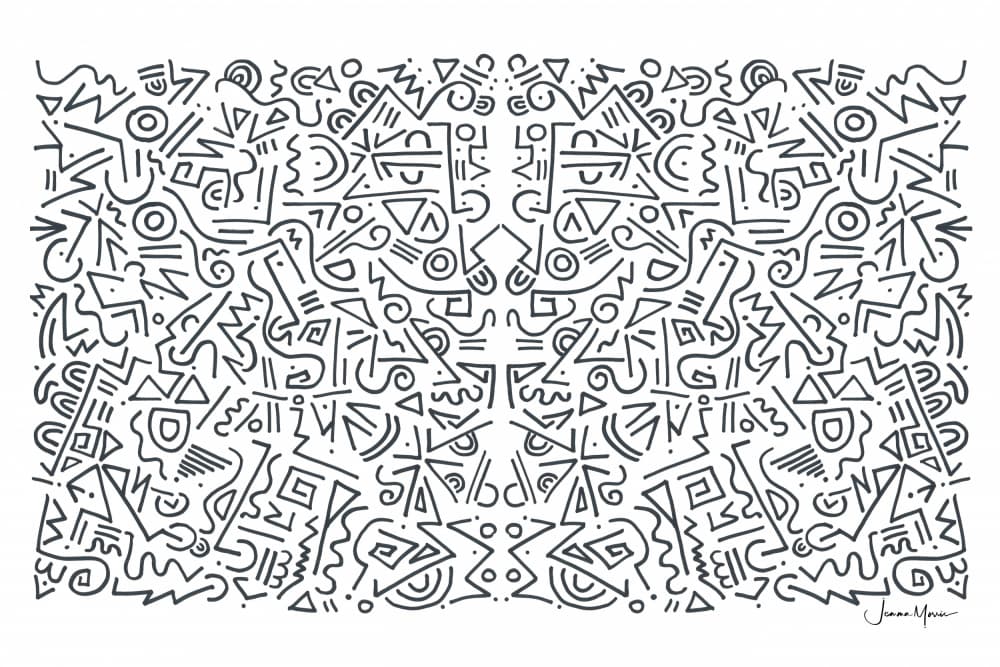 Abstract Geometric Doodle by Jemma Morris — canvas wall art