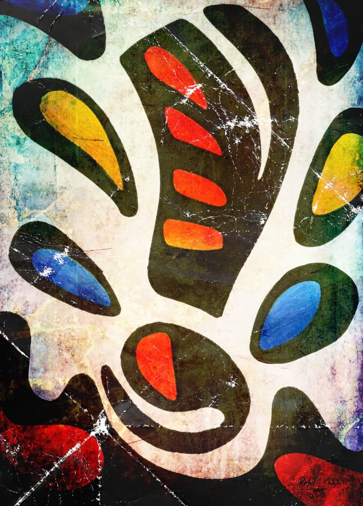 Vibrant Abstract Shapes by Rafal Kulik — canvas wall art