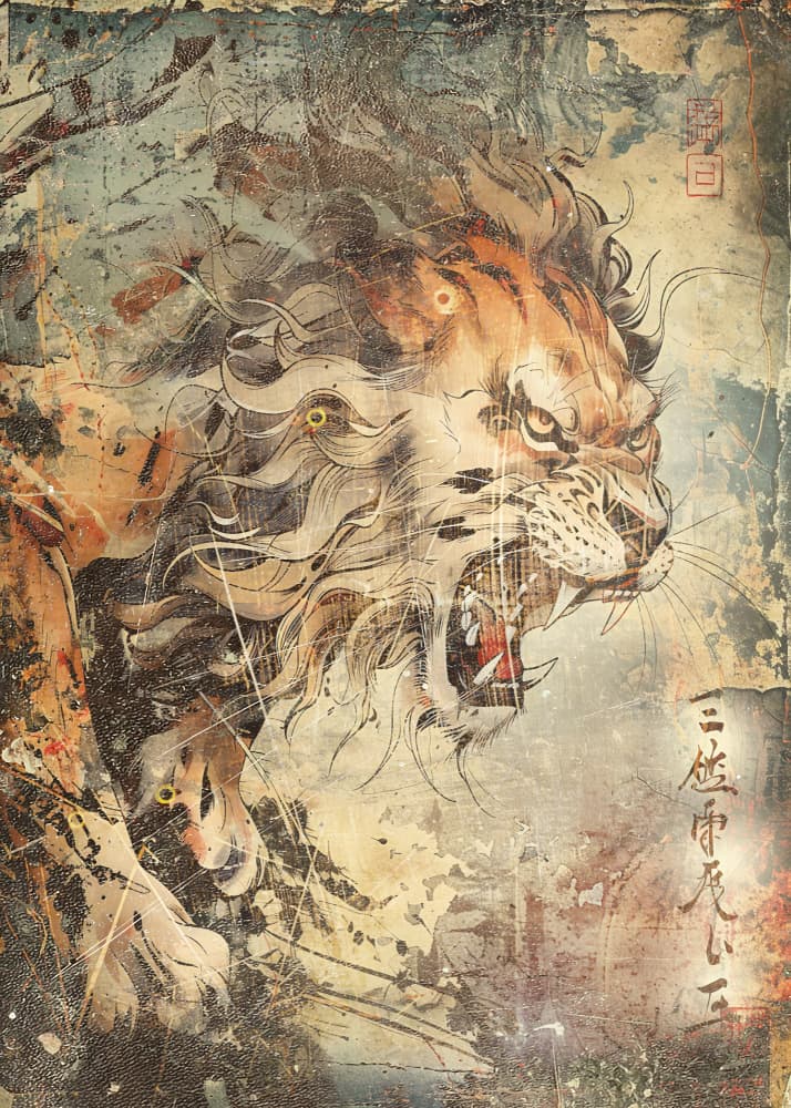 Roaring Mythical Beast by Rafal Kulik — canvas wall art