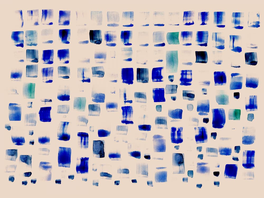 Blue Brushstroke Grid by Danushka Abeygoda — canvas wall art