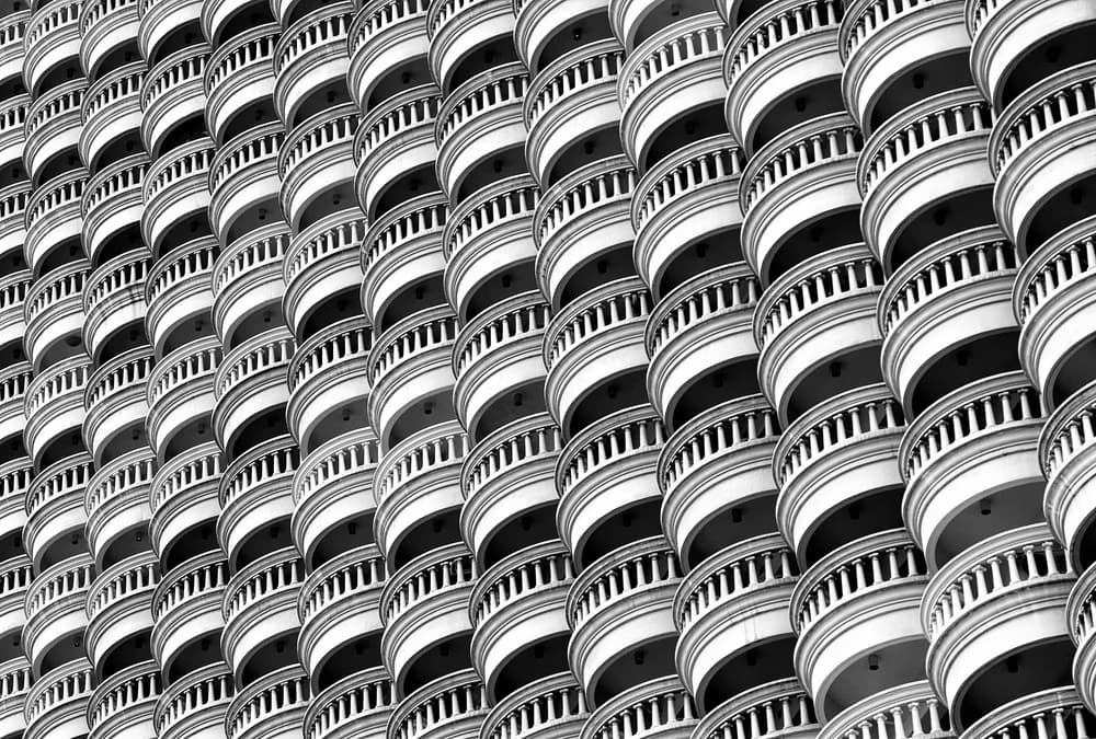 Curved Balcony Pattern by Hans-Wolfgang Hawerkamp — canvas wall art