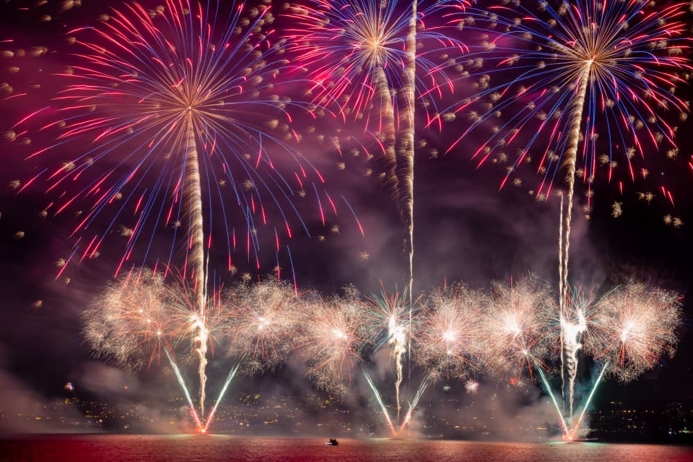Spectacular Night Fireworks by Azim Khan Ronnie — canvas wall art