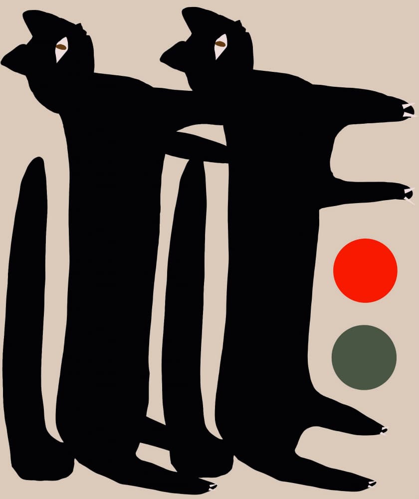 Black Minimalist Cats by Josie George — canvas wall art