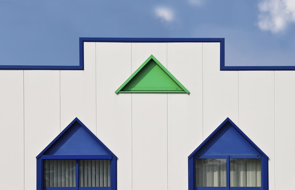 Colorful Geometric Facade by Jutta Kerber — canvas wall art