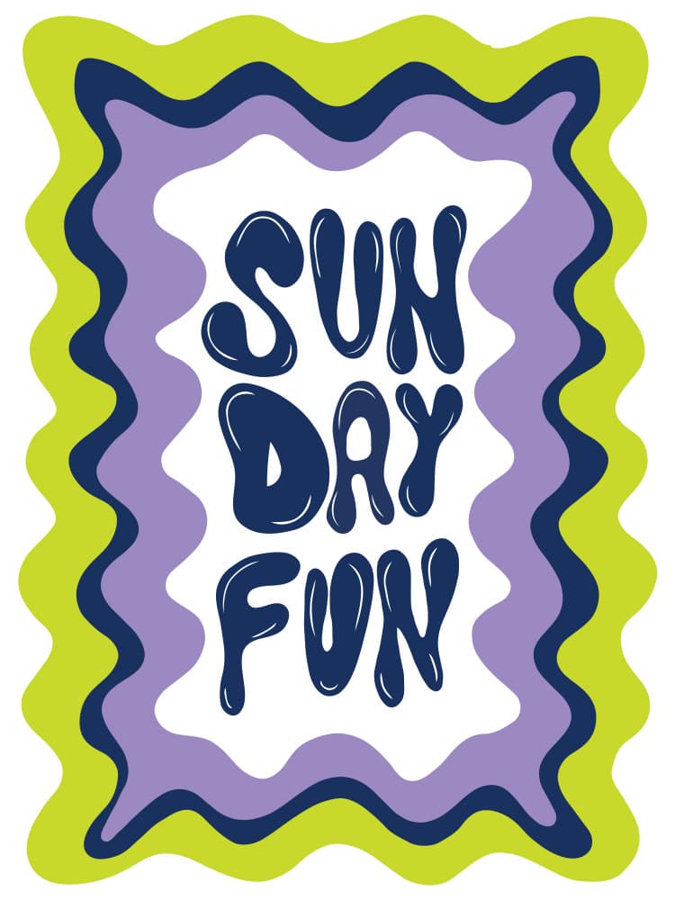 Groovy Sunday Fun by Miho Art Studio — canvas wall art