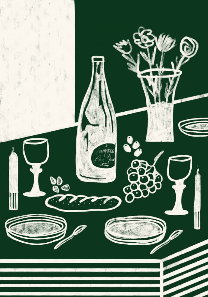 Rustic Dinner Table by Gulcihan Ozguc — canvas wall art