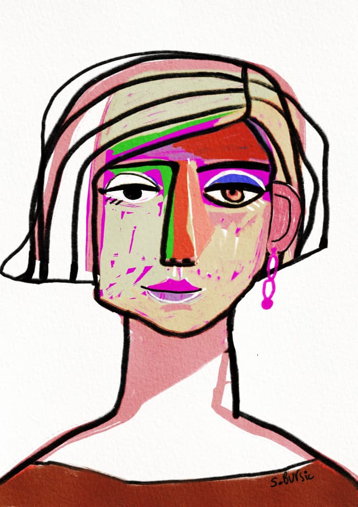 Colorful Abstract Woman by Sharyn Bursic — canvas wall art