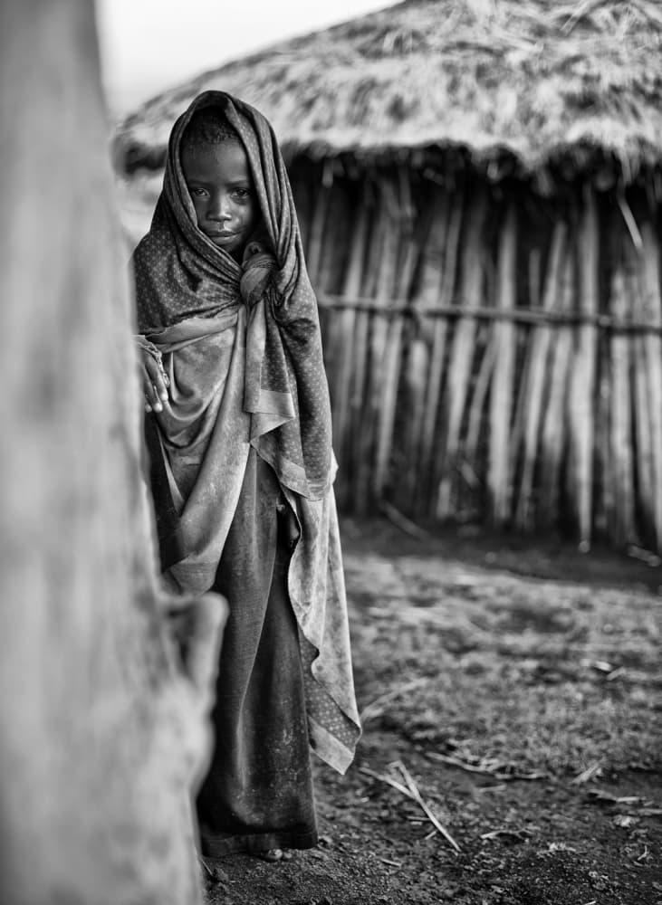 Solemn Child Portrait by Goran Jovic — canvas wall art