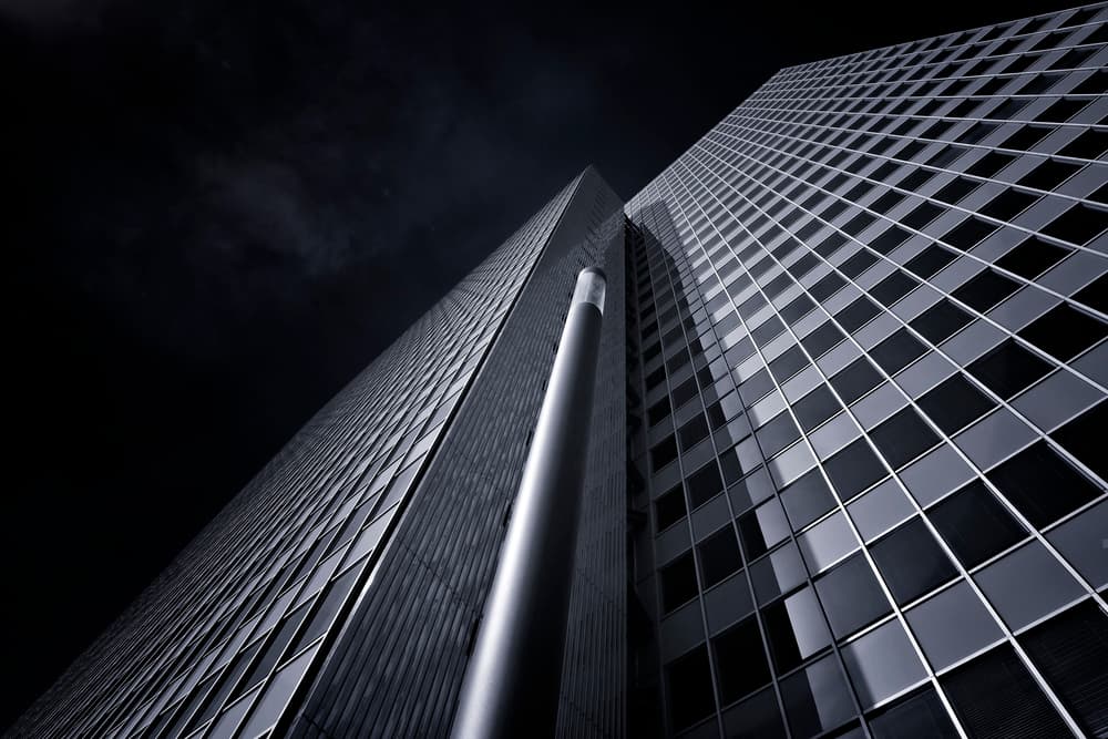 Dark Skyscraper Geometry by Arnd Gottschalk — canvas wall art