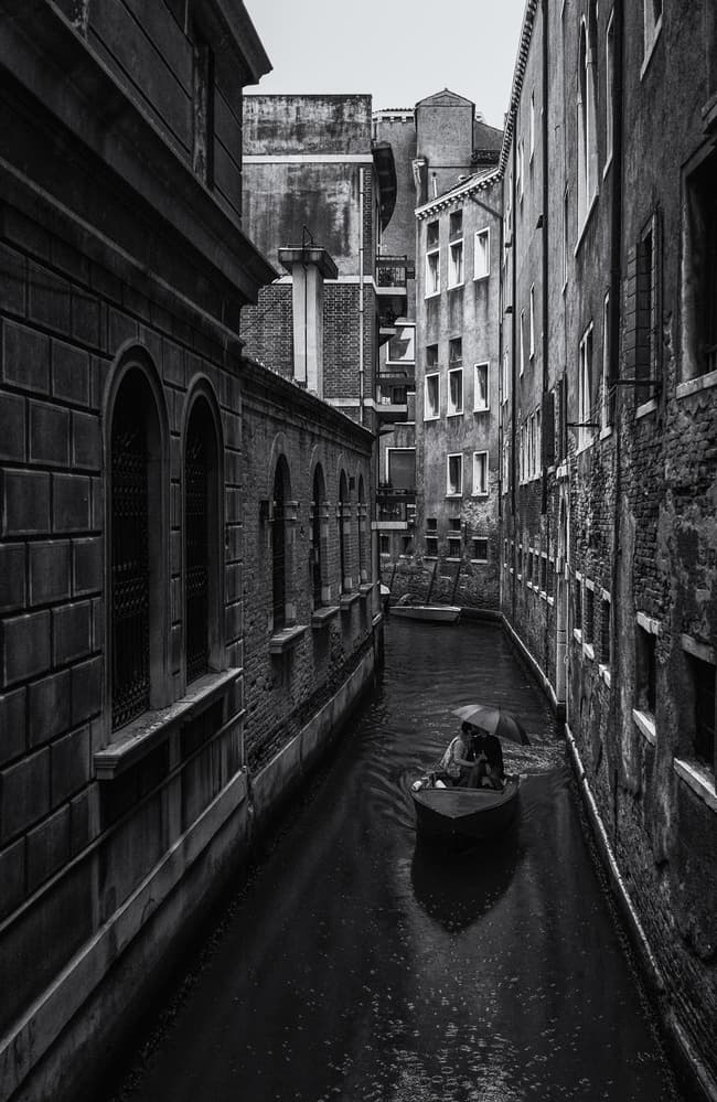 Venetian Canal Umbrella by Pawel Majewski — canvas wall art