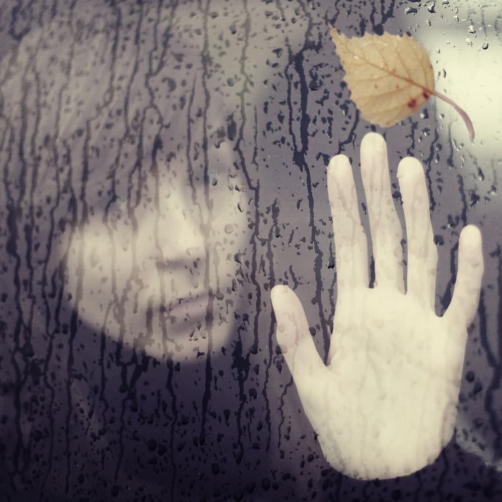 Autumn Rain Hand Reflection by marinastudio — canvas wall art