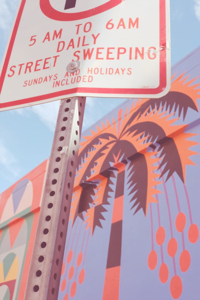 Colorful Palm Street Mural by Pictufy Studio III — canvas wall art