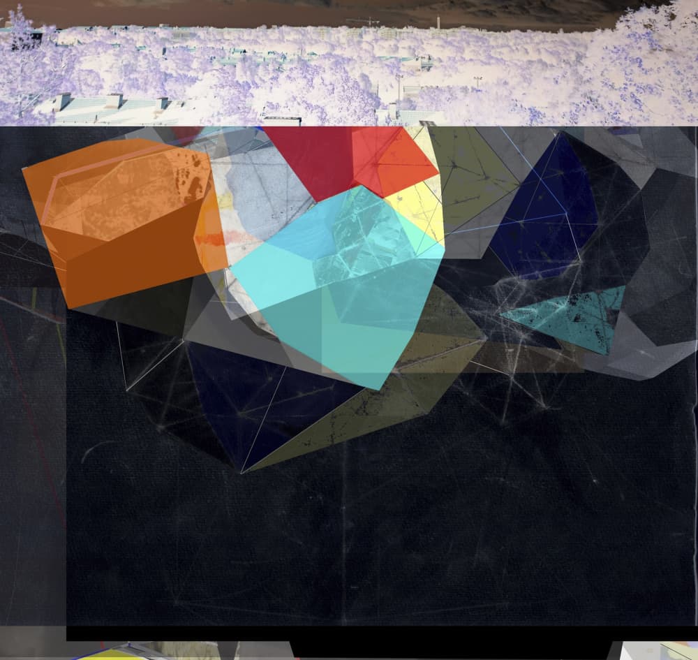 Layered Geometric City by Stefan Fransson — canvas wall art