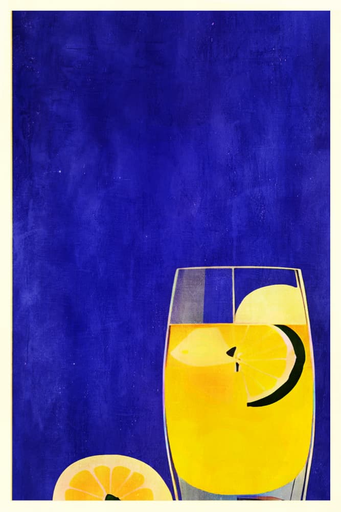 Lemon Drink on Blue by Bo Anderson — canvas wall art