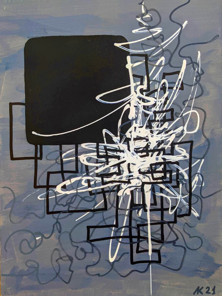 Dynamic Square Abstraction by Lena Kolambet — canvas wall art