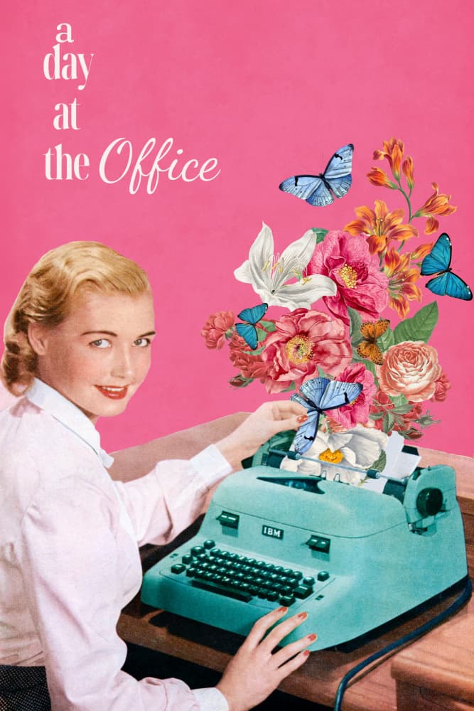 Whimsical Office Typing by Marja van den Hurk — canvas wall art