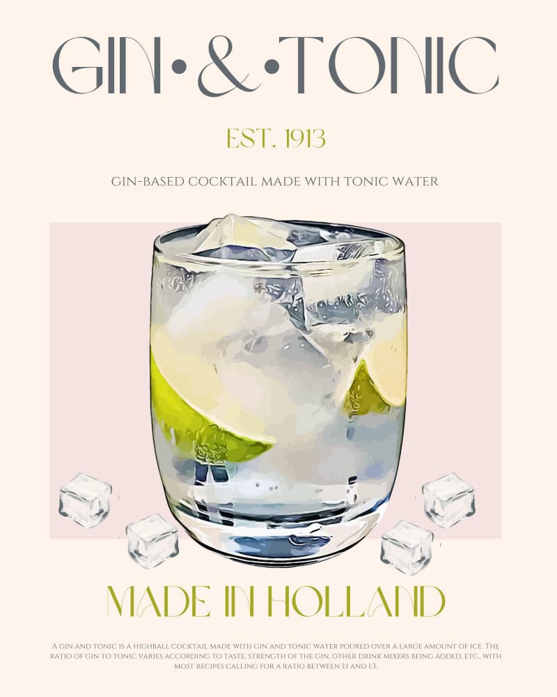 Gin Tonic Glass by Nazma Khokhar — canvas wall art