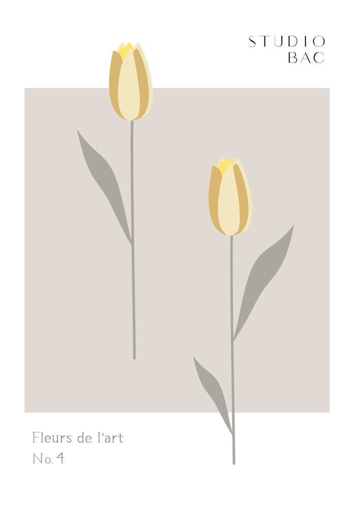 Minimalist Yellow Tulips by Pictufy Studio II — canvas wall art