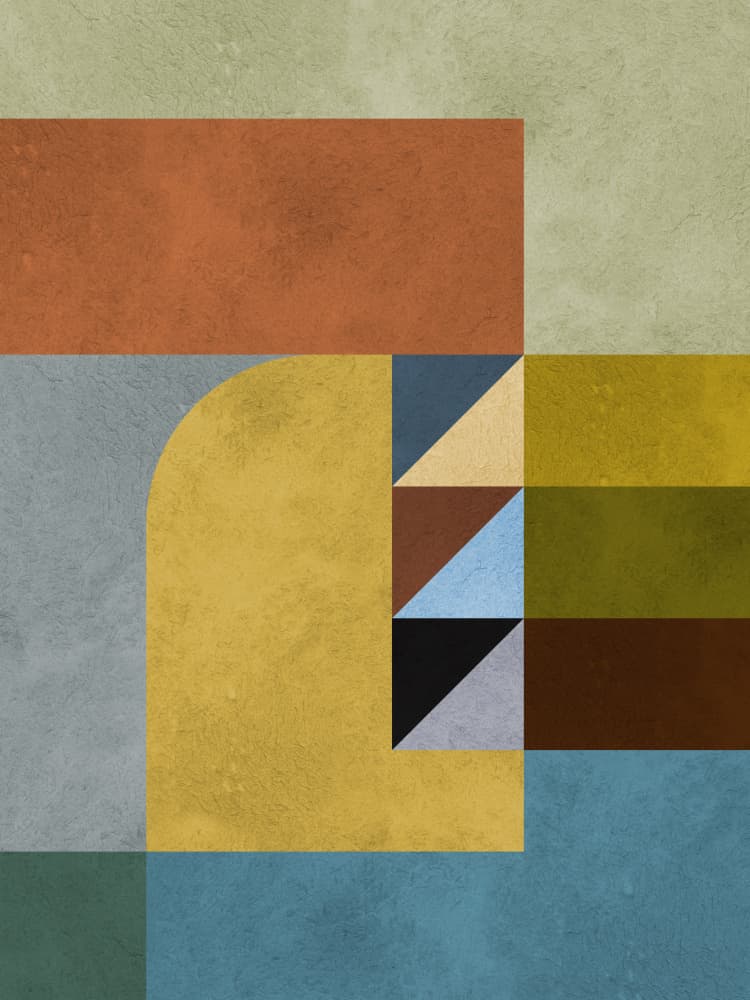 Earthy Geometric Shapes by Vitor Costa — canvas wall art
