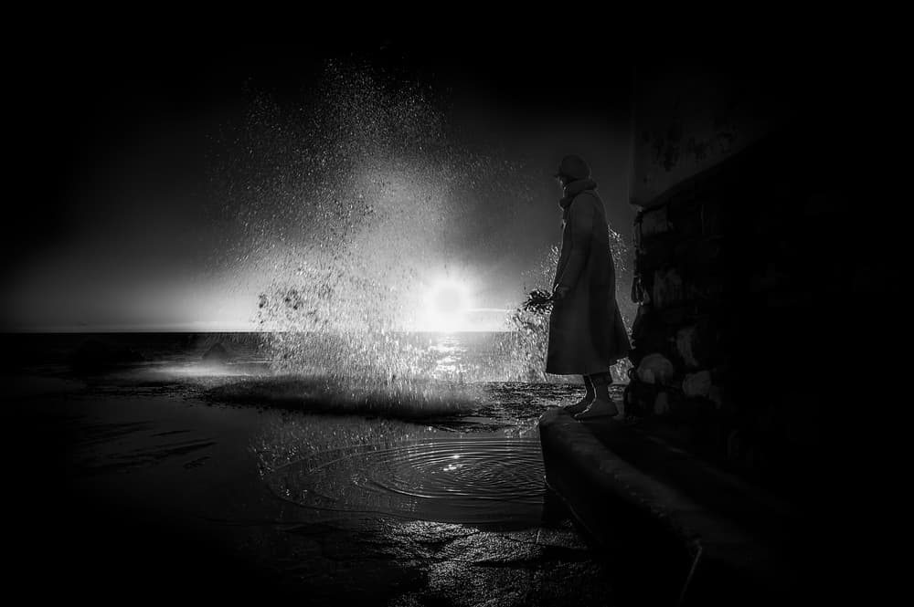 Solitary Ocean Splash by Alessandro Traverso — canvas wall art