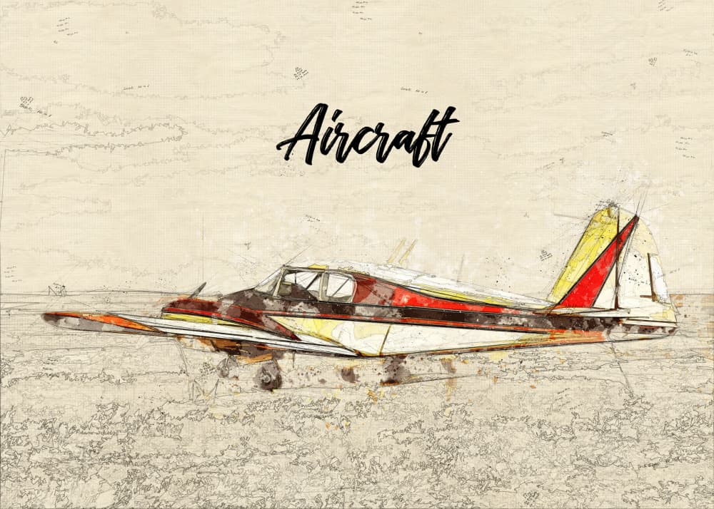 Aviation Sketch by Lembayung senja studio [Vintage Poster] — canvas wall art