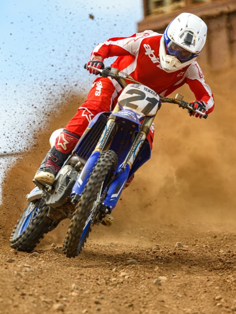 Motocross Rider Kicking Dust by Rayco — canvas wall art