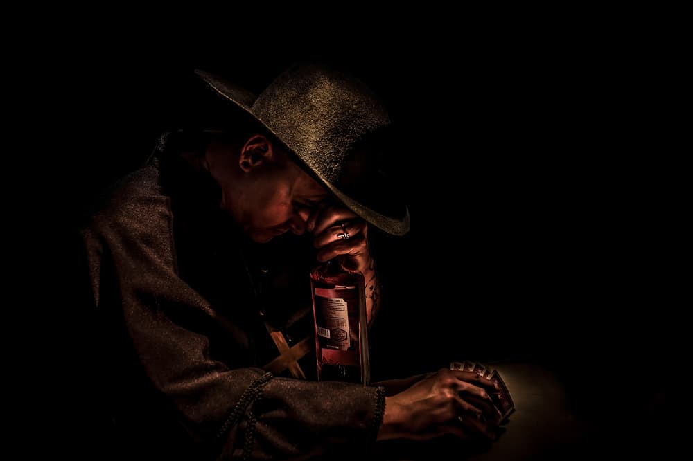 Lonely Cowboy's Drink by Steve Hermann — canvas wall art