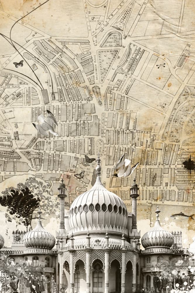 Vintage Pavilion City Map by Simon Goggin — canvas wall art