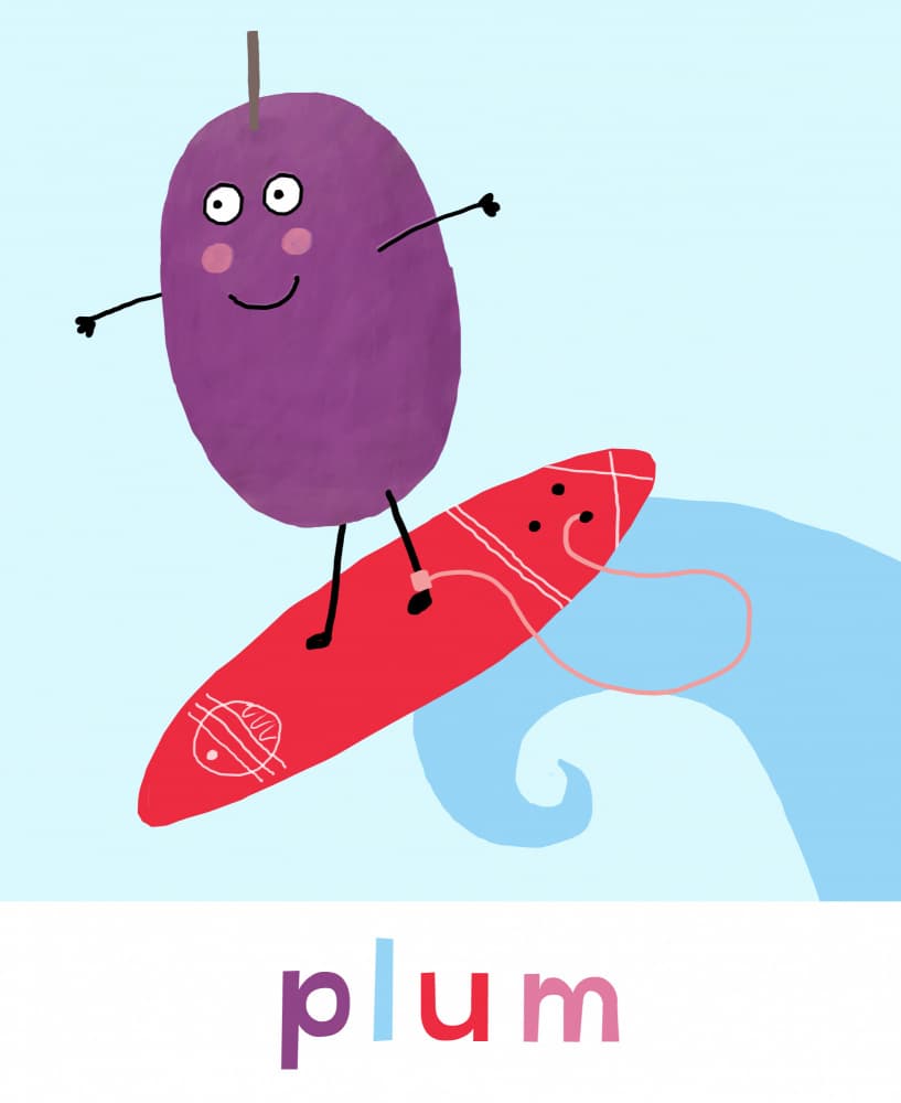 Happy Surfing Plum by Carla Daly — canvas wall art