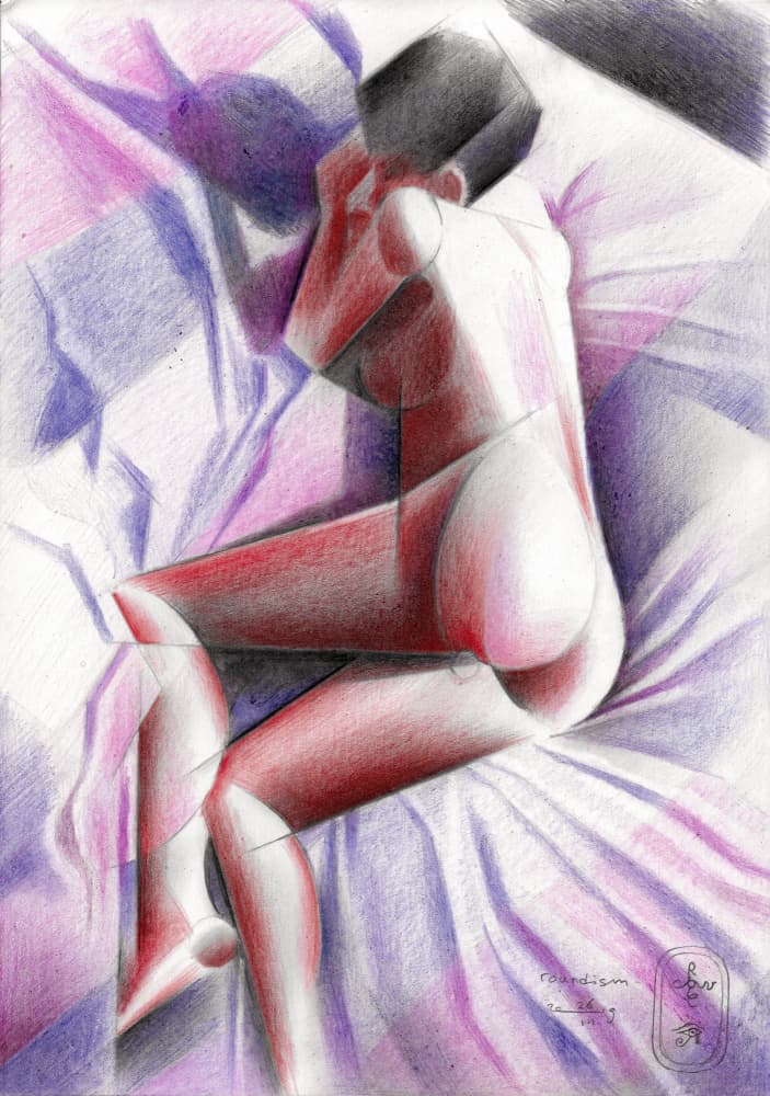 Cubist Sleeping Figure by Corné Akkers — canvas wall art