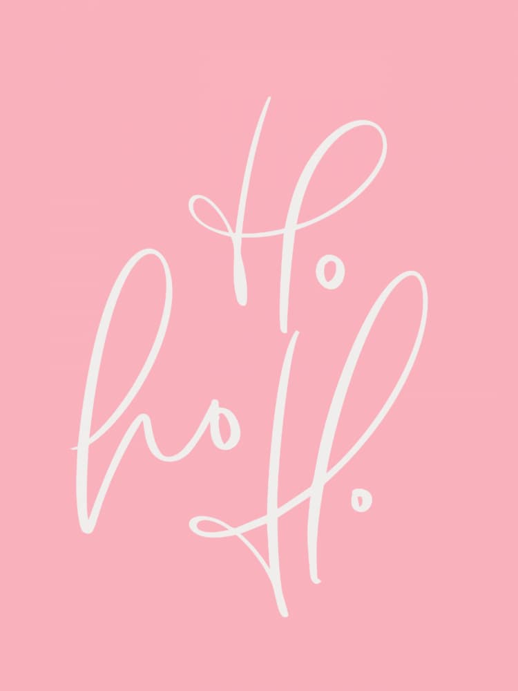 Pink Ho Ho Ho Script by Jolly and Dash — canvas wall art
