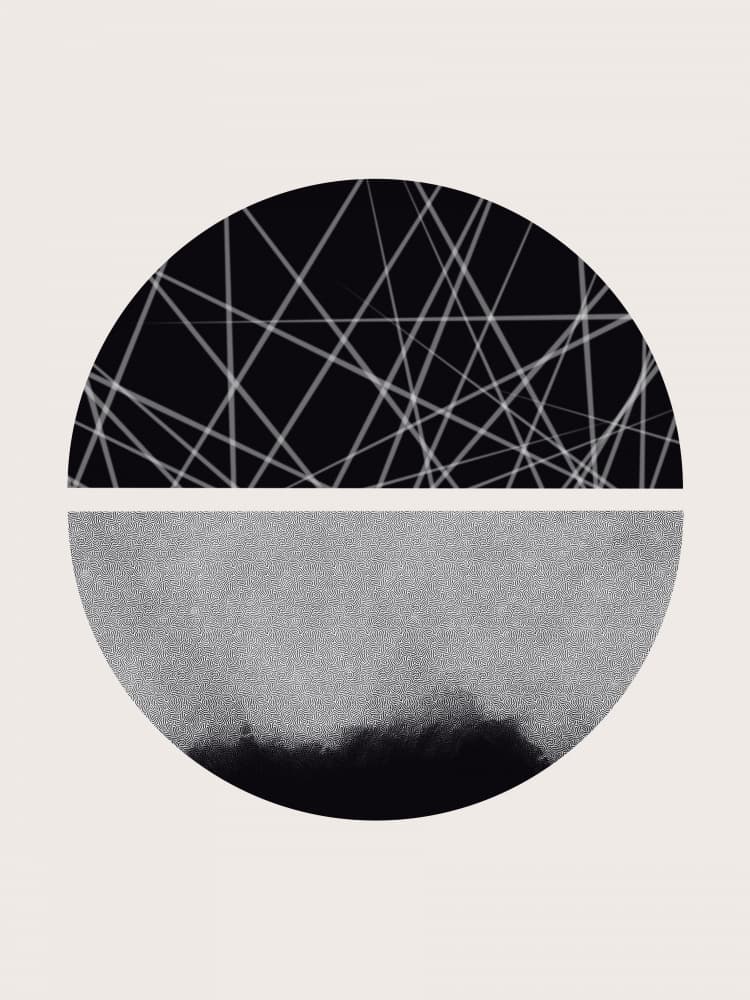 Monochrome Split Circle by Little Dean — canvas wall art